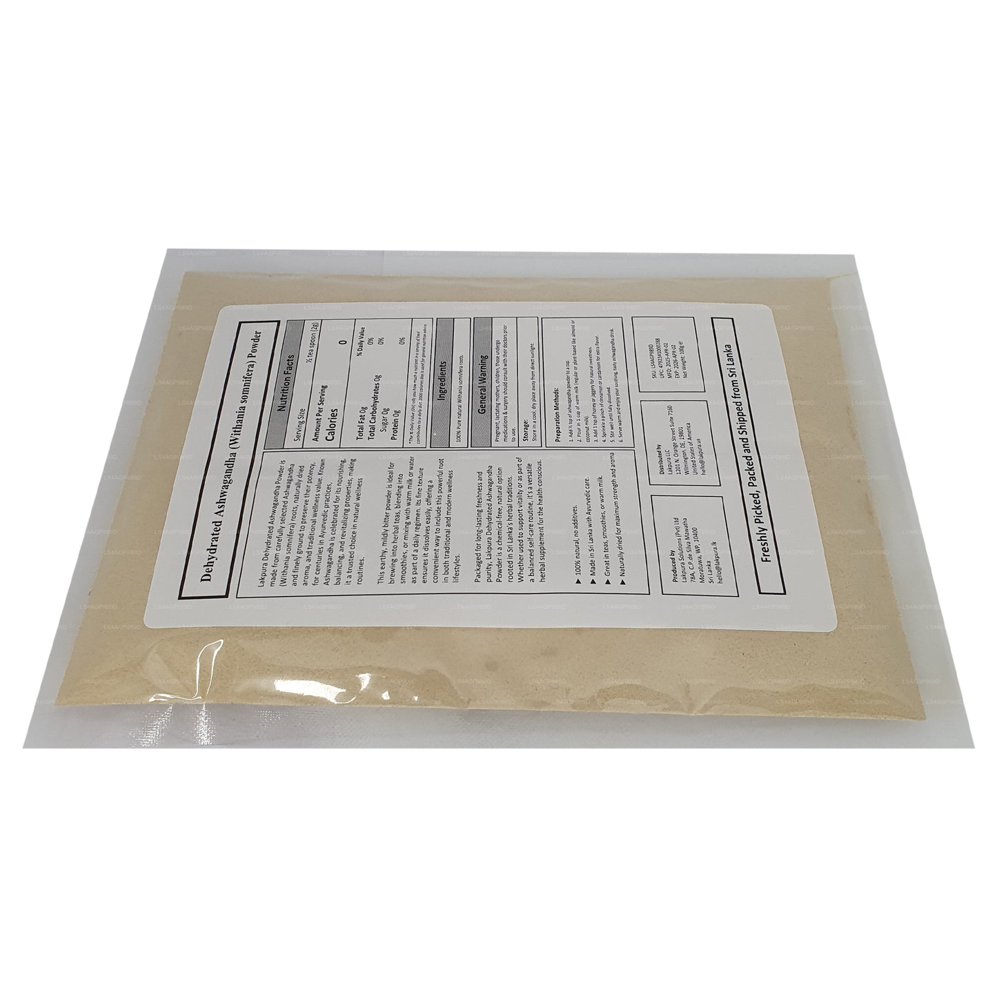 Lakpura Dehydrate Ashwagandha Powder (100g)