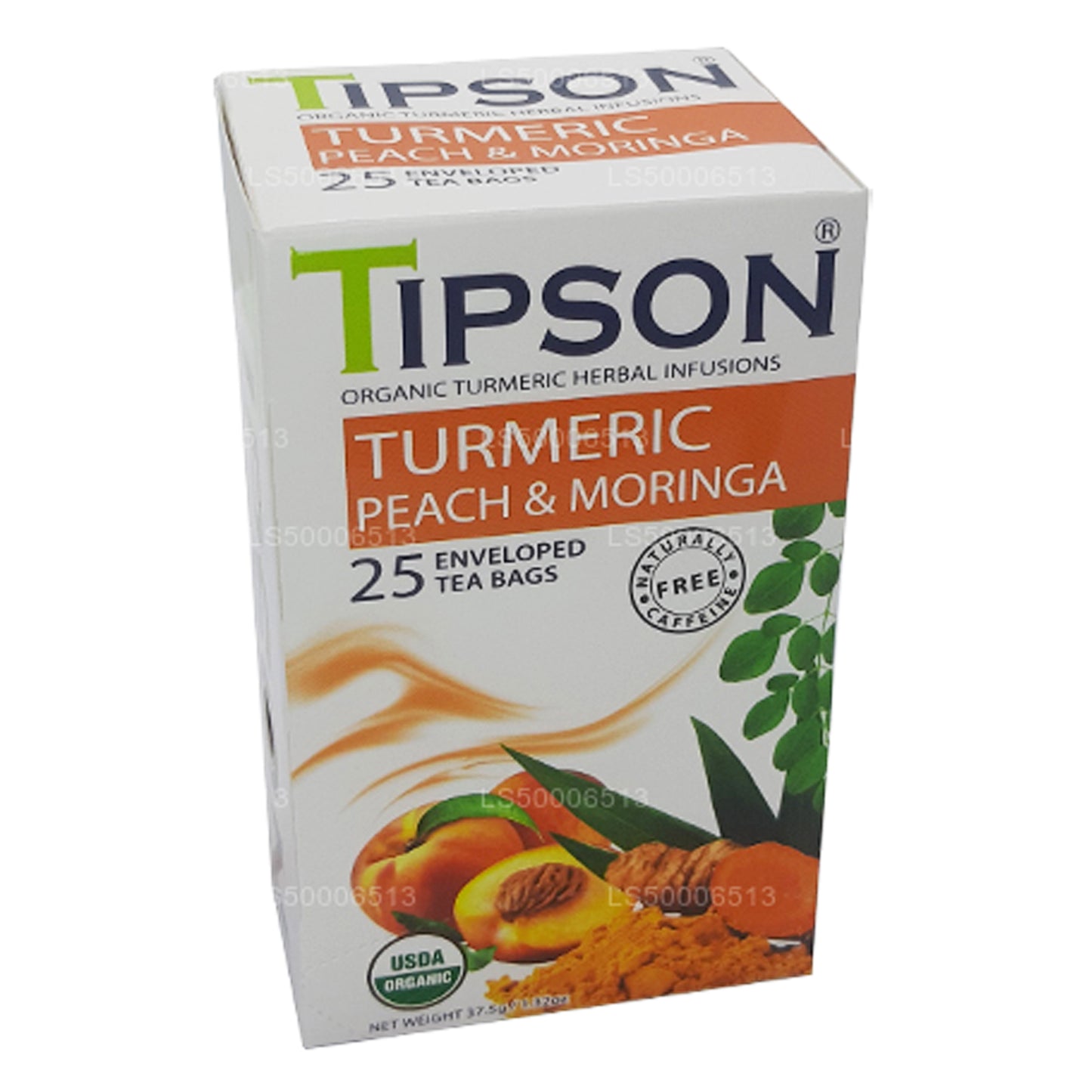 Tipson Tea Органическая куркума, персик и моринга (37,5 г)