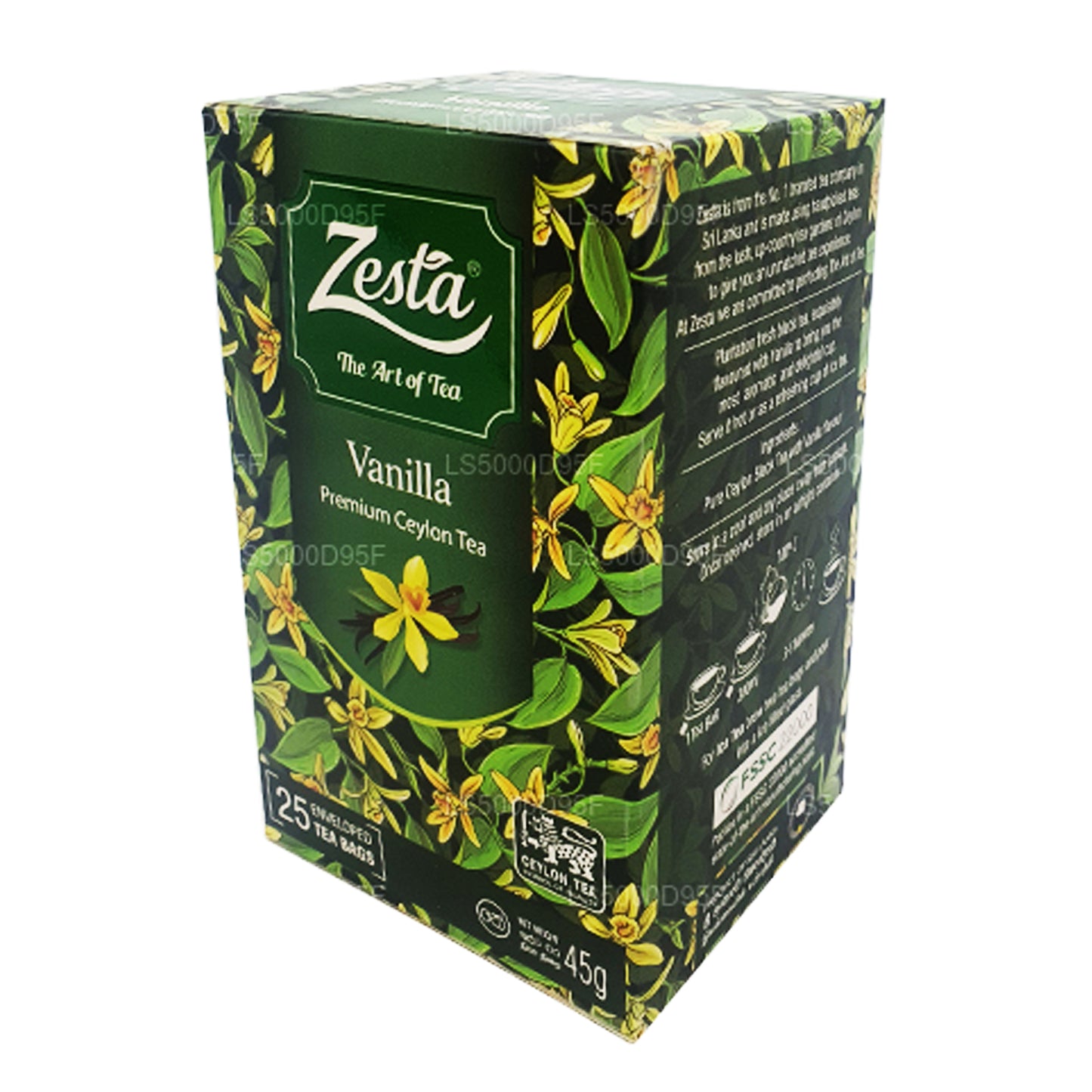 Черный чай Zesta Vanilla (45 г) 25 пакетиков