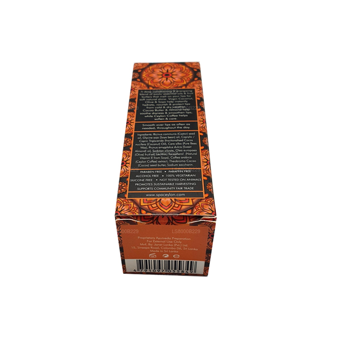 Бальзам для губ Spa Ceylon Ceylon с кофе и какао (10 г)