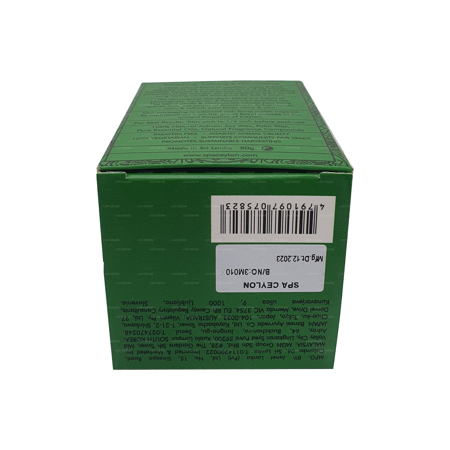 Spa Ceylon Lemongrass Mandarin - Aromaveda Natural Candle (50g)