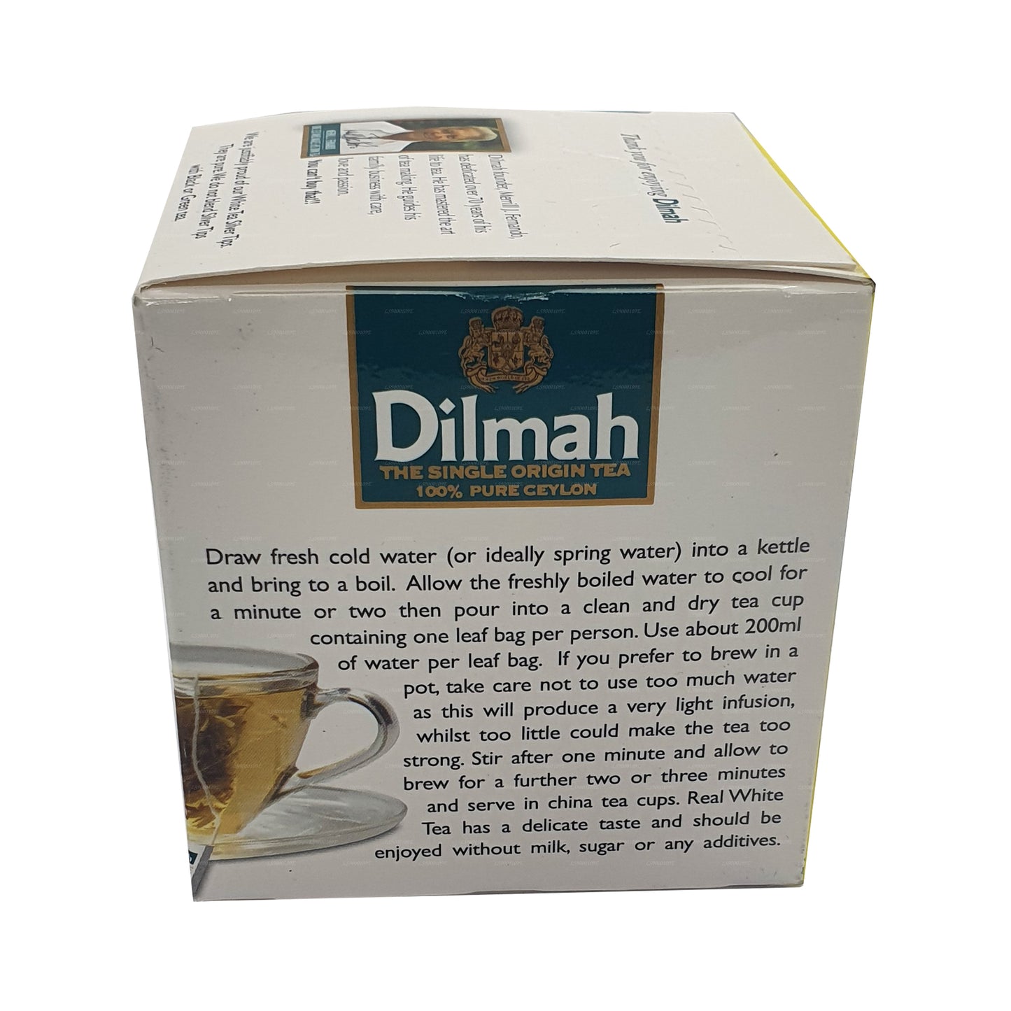 Dilmah Настоящий белый чай Цейлонские серебряные наконечники (20 г) 10 чайных пакетиков