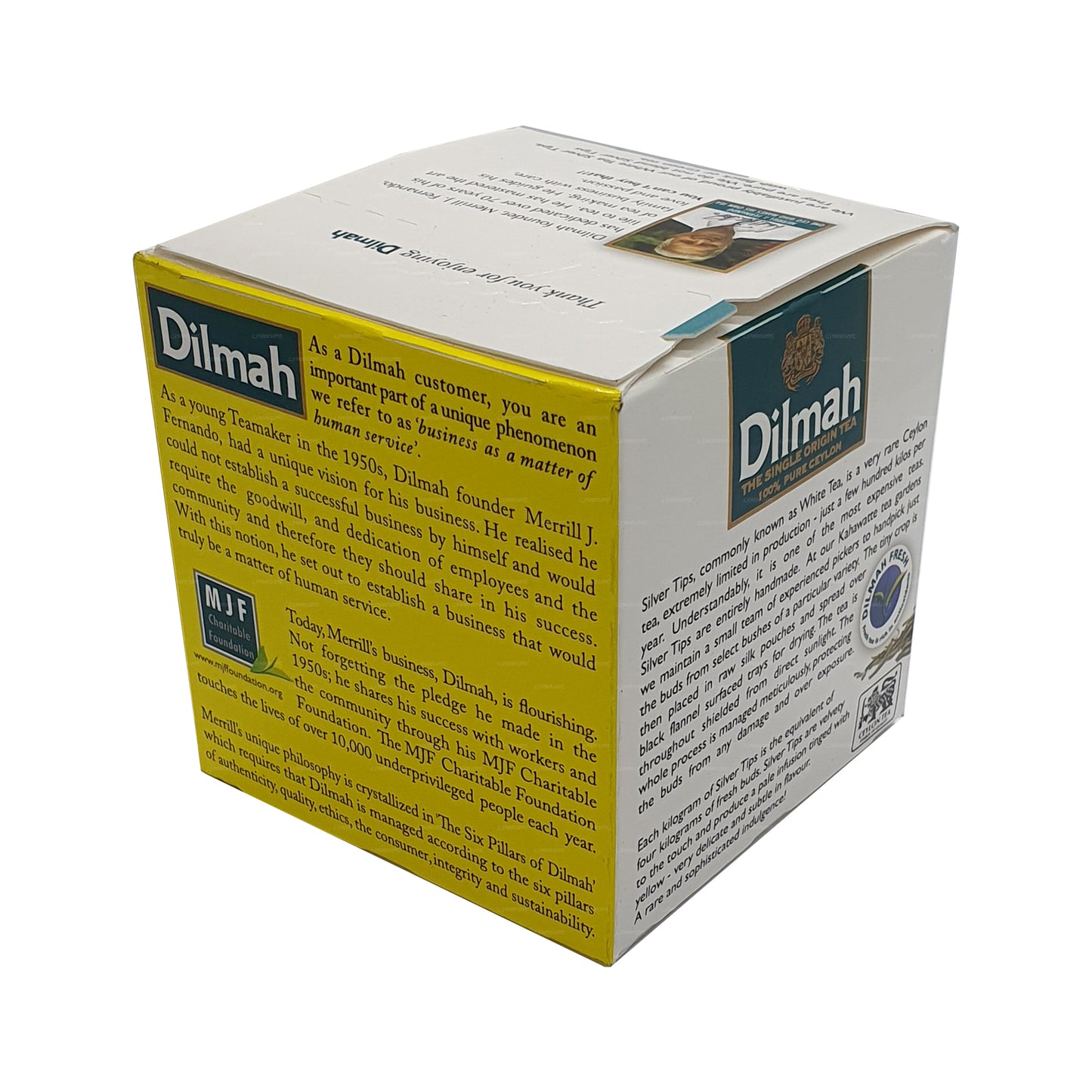 Dilmah Настоящий белый чай Цейлонские серебряные наконечники (20 г) 10 чайных пакетиков