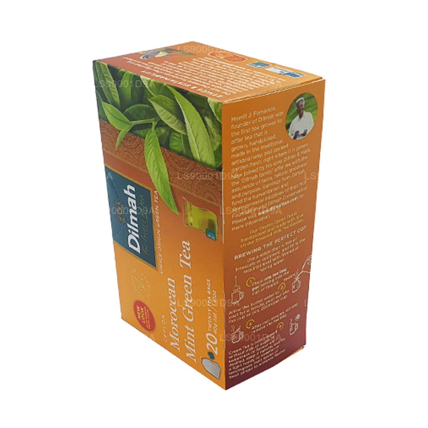 Зеленый чай Dilmah с цейлонской марокканской мятой (40 г) 20 пакетиков