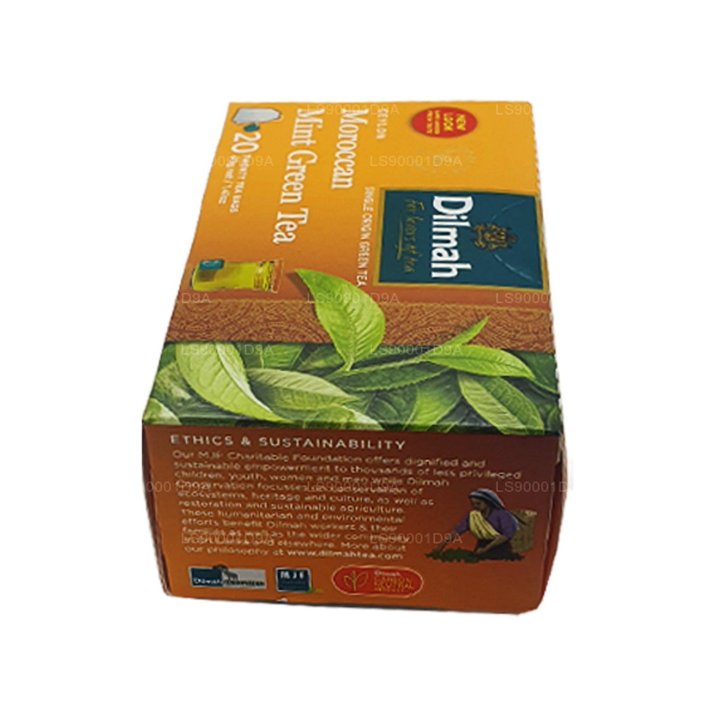 Зеленый чай Dilmah с цейлонской марокканской мятой (40 г) 20 пакетиков