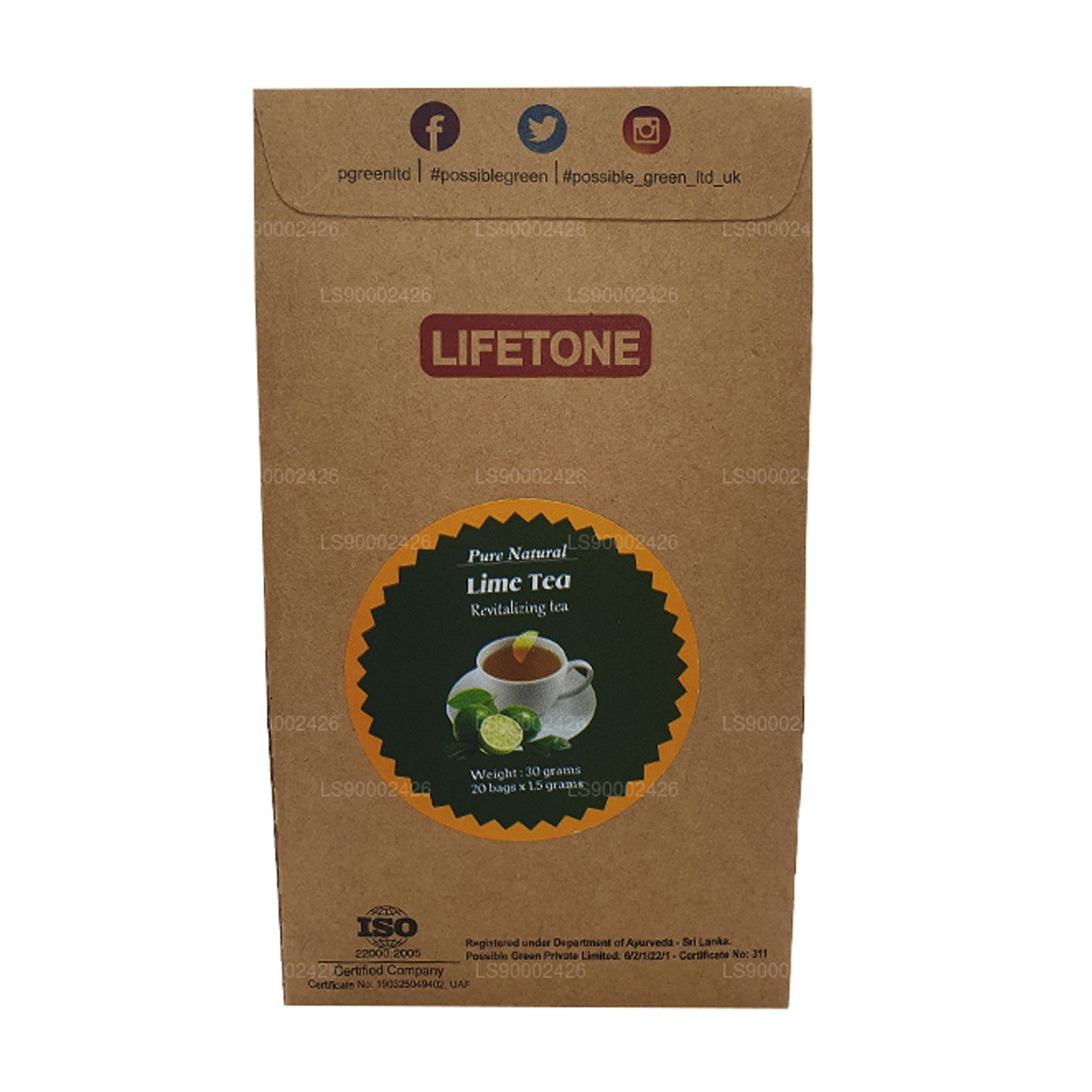 Чай с лаймом Lifetone (30 г) 20 пакетиков
