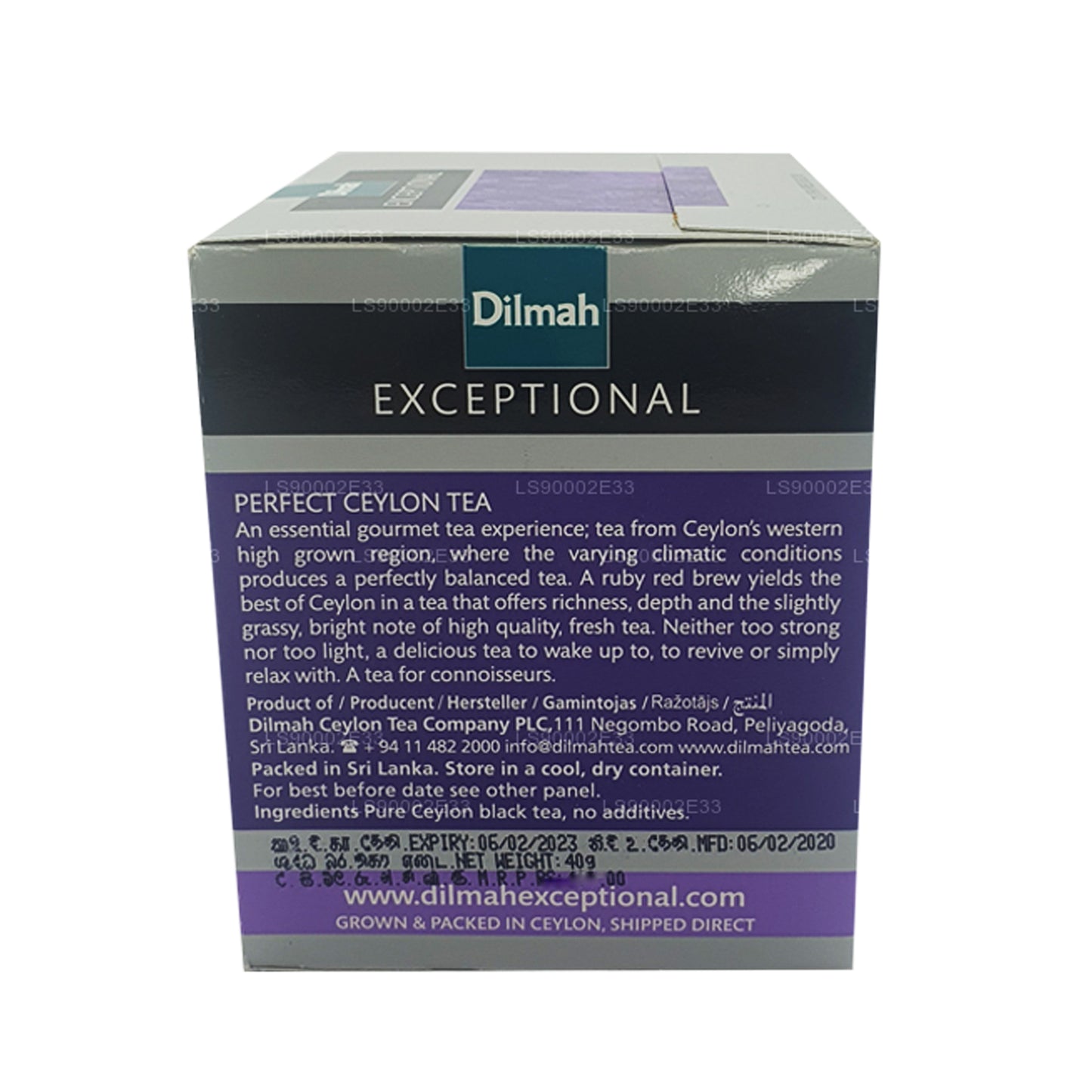 Dilmah Исключительный идеальный цейлонский настоящий листовой чай (40 г) 20 пакетиков