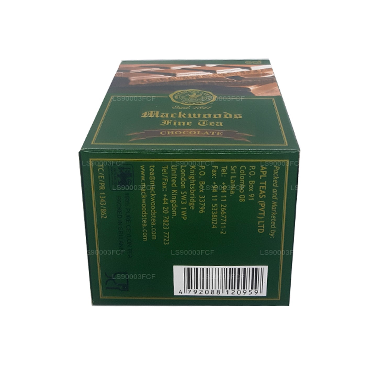 Цейлонский черный чай Mackwoods Single Estate со вкусом шоколада (50 г) 25 чайных пакетиков