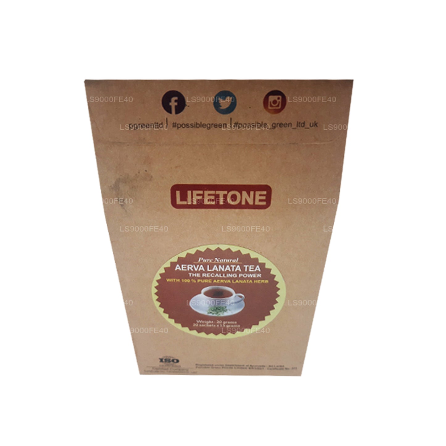 Lifetone (полпала, горный горняк) Aerva Lanata (30 г) 20 чайных пакетиков