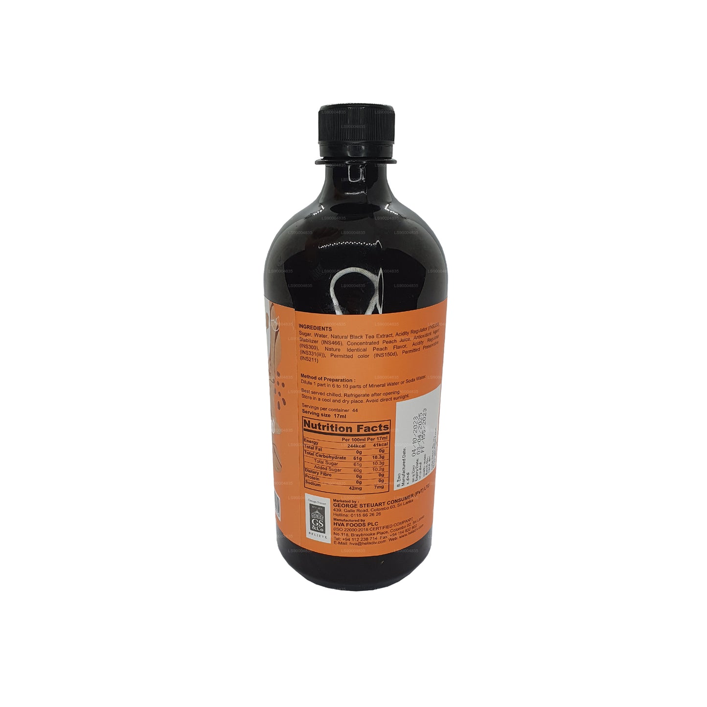 Концентрат холодного персикового чая Heladiv Cordial (750 мл)