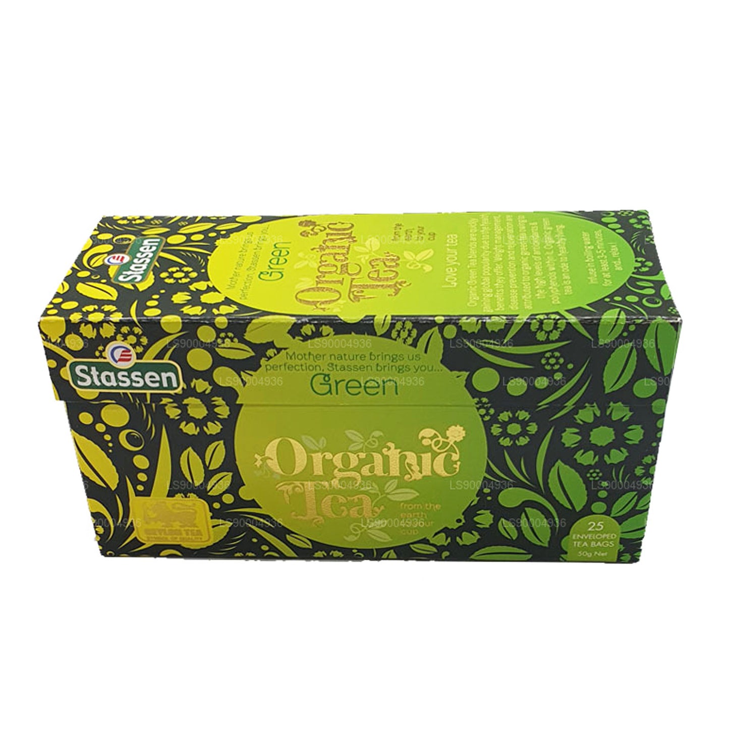 Зеленый органический чай Stassen (50 г) 25 пакетиков