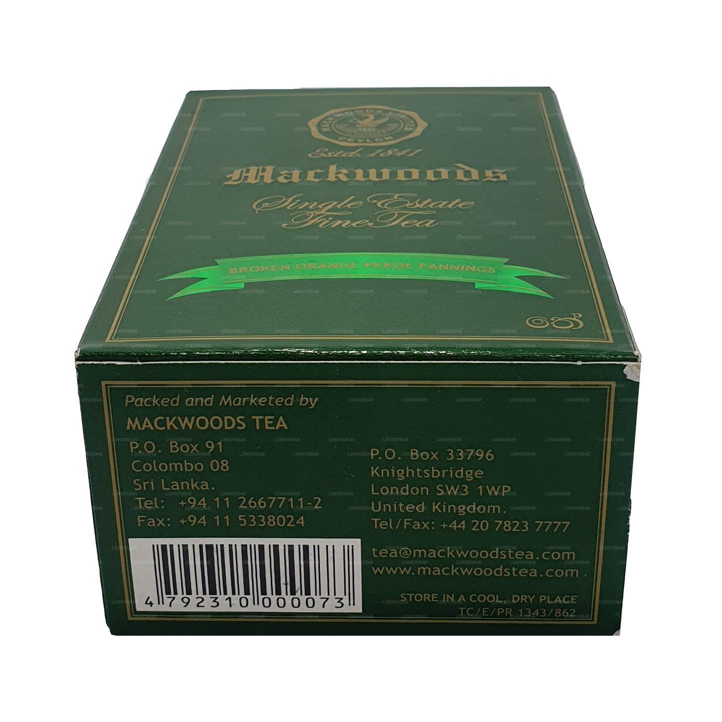 Mackwoods Single Estate Сломанный оранжевый Pekoe Fannings (BOPF) Листовой цейлонский черный чай (200 г)