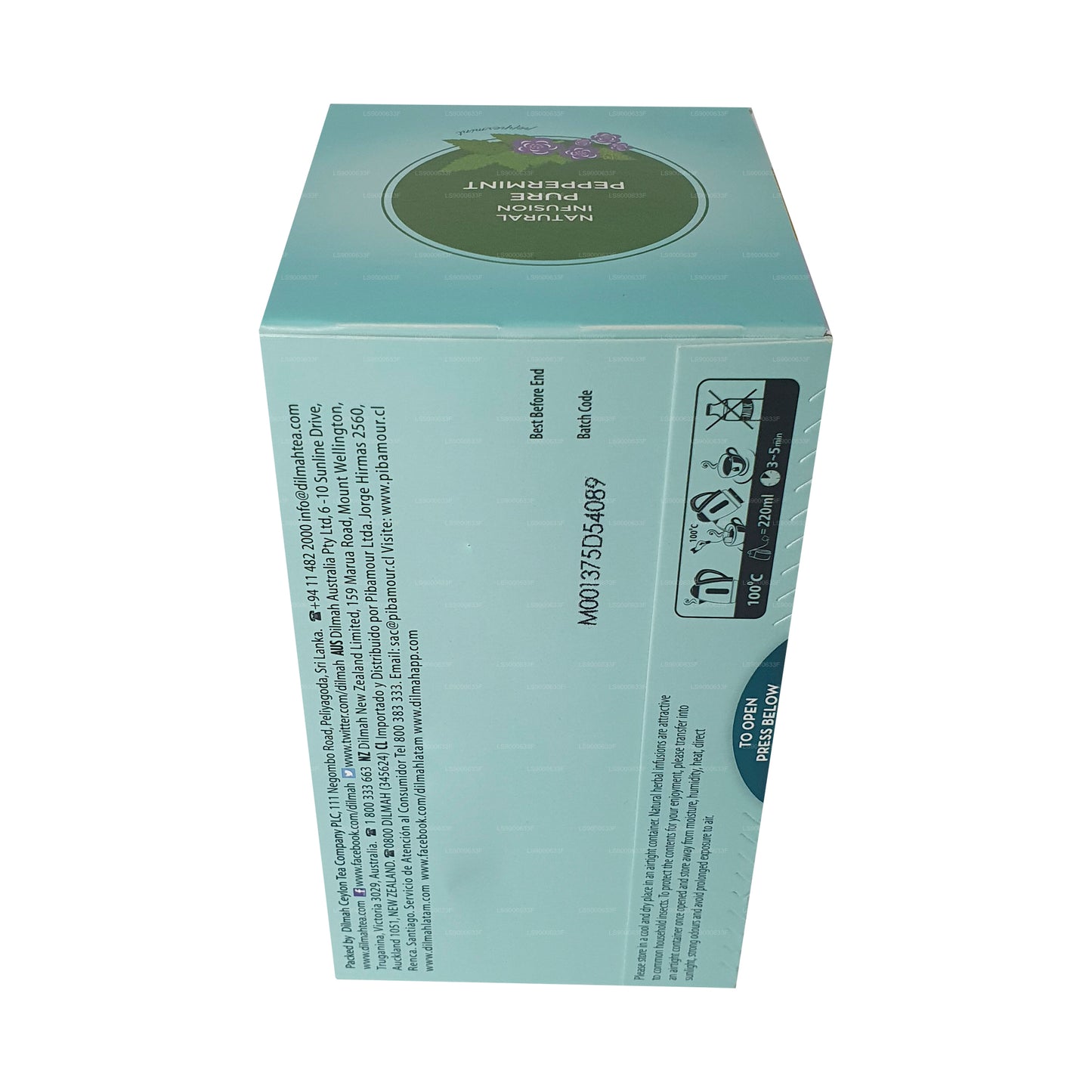 Натуральный настой натуральной мяты Dilmah (30 г) 20 пакетиков чая