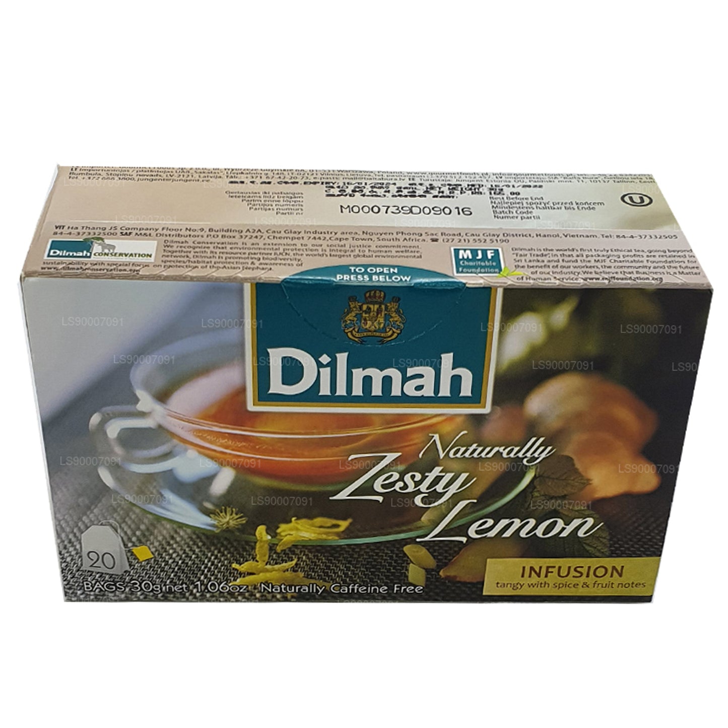 Dilmah Натуральный пикантный лимон (30 г) 20 чайных пакетиков