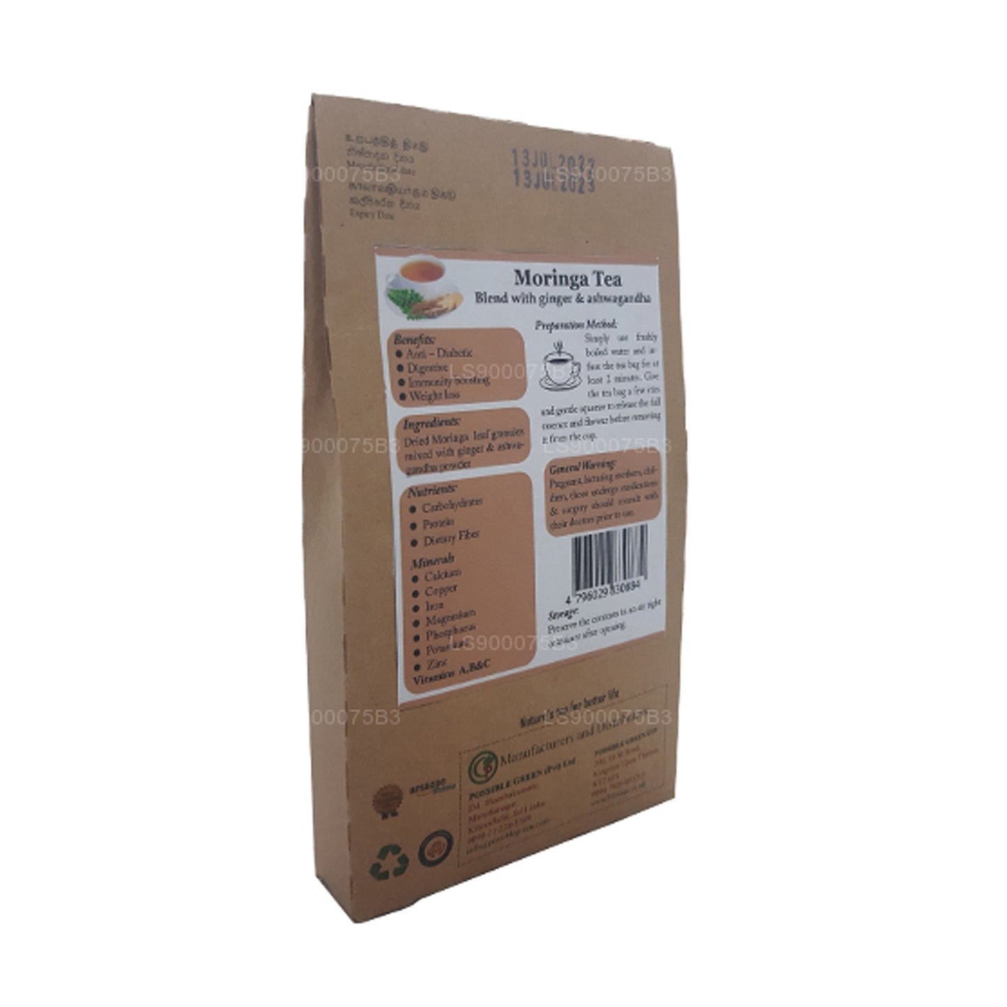 Lifetone Moringa Ashwagandha Ginger Tea (40g)