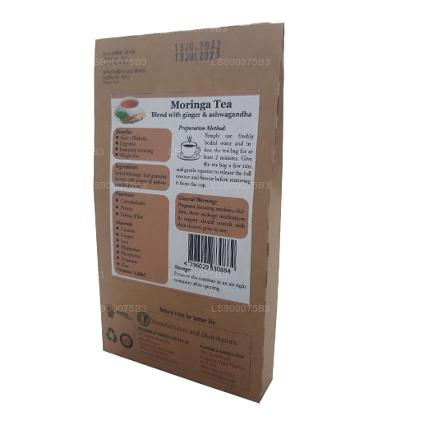 Lifetone Moringa Ashwagandha Ginger Tea (40g)