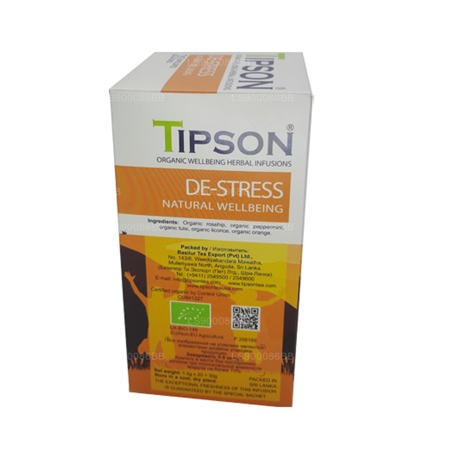 Натуральное благополучие Tipson De-Stress (30 г) 20 пакетиков чая в конвертах