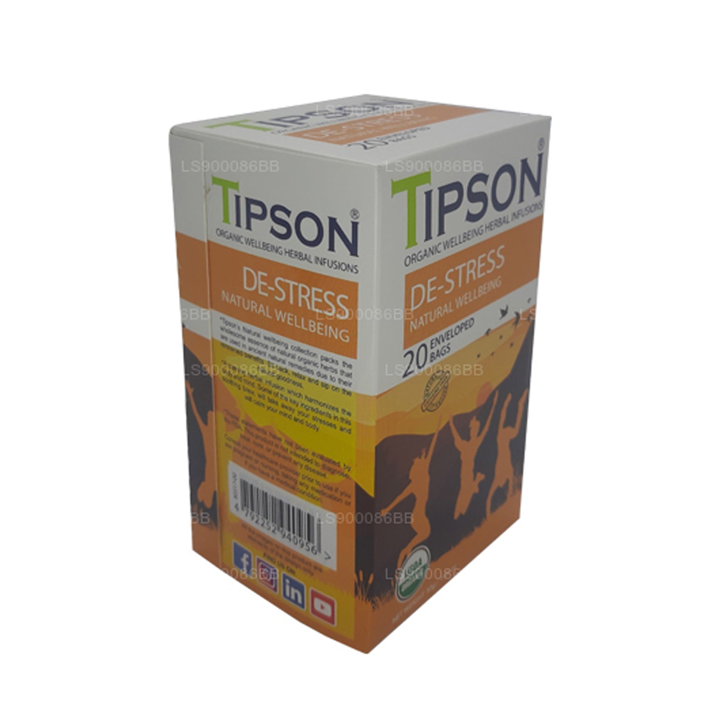 Натуральное благополучие Tipson De-Stress (30 г) 20 пакетиков чая в конвертах