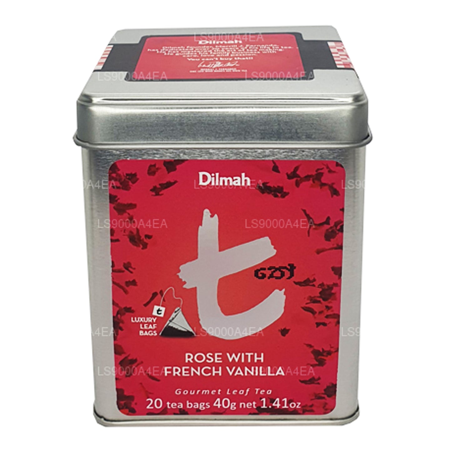 Роза Dilmah серии T с французской ванилью 20 пакетиков листового чая (40 г)