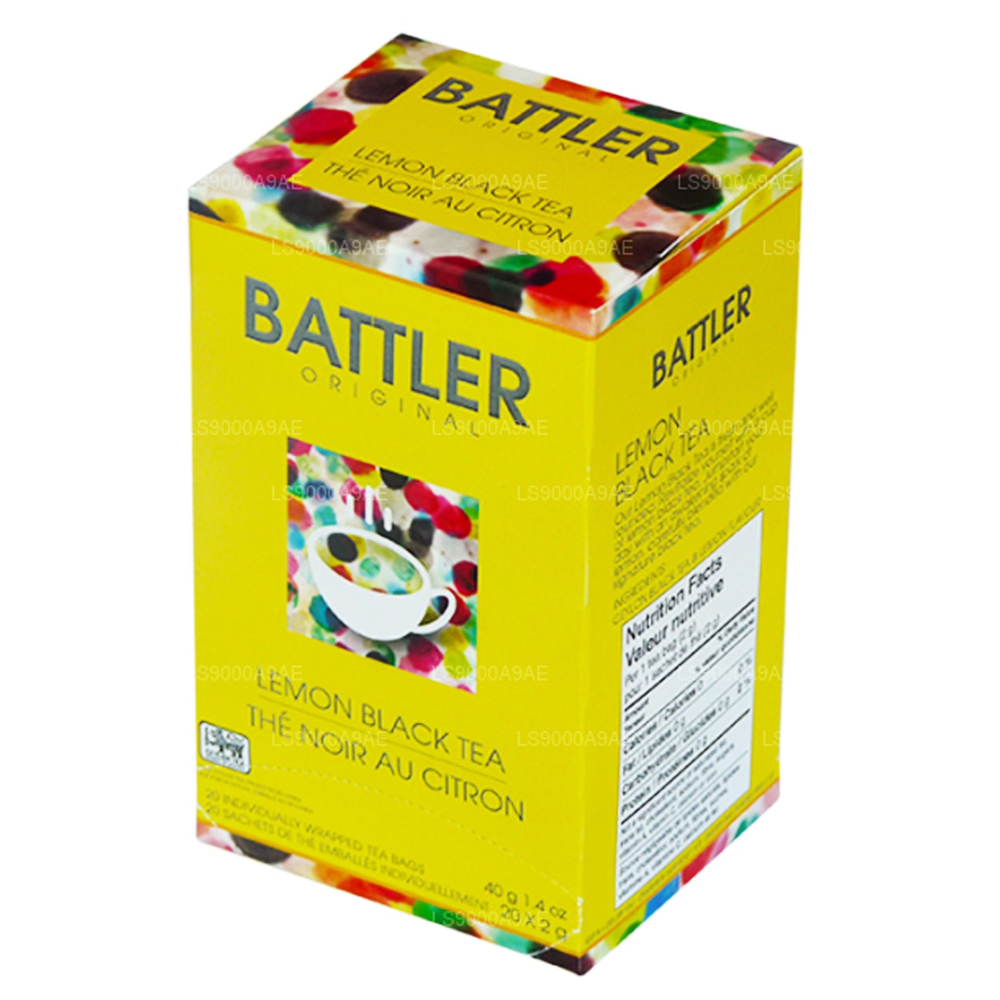 Оригинальный черный чай Battler с лимоном (40 г) 20 пакетиков