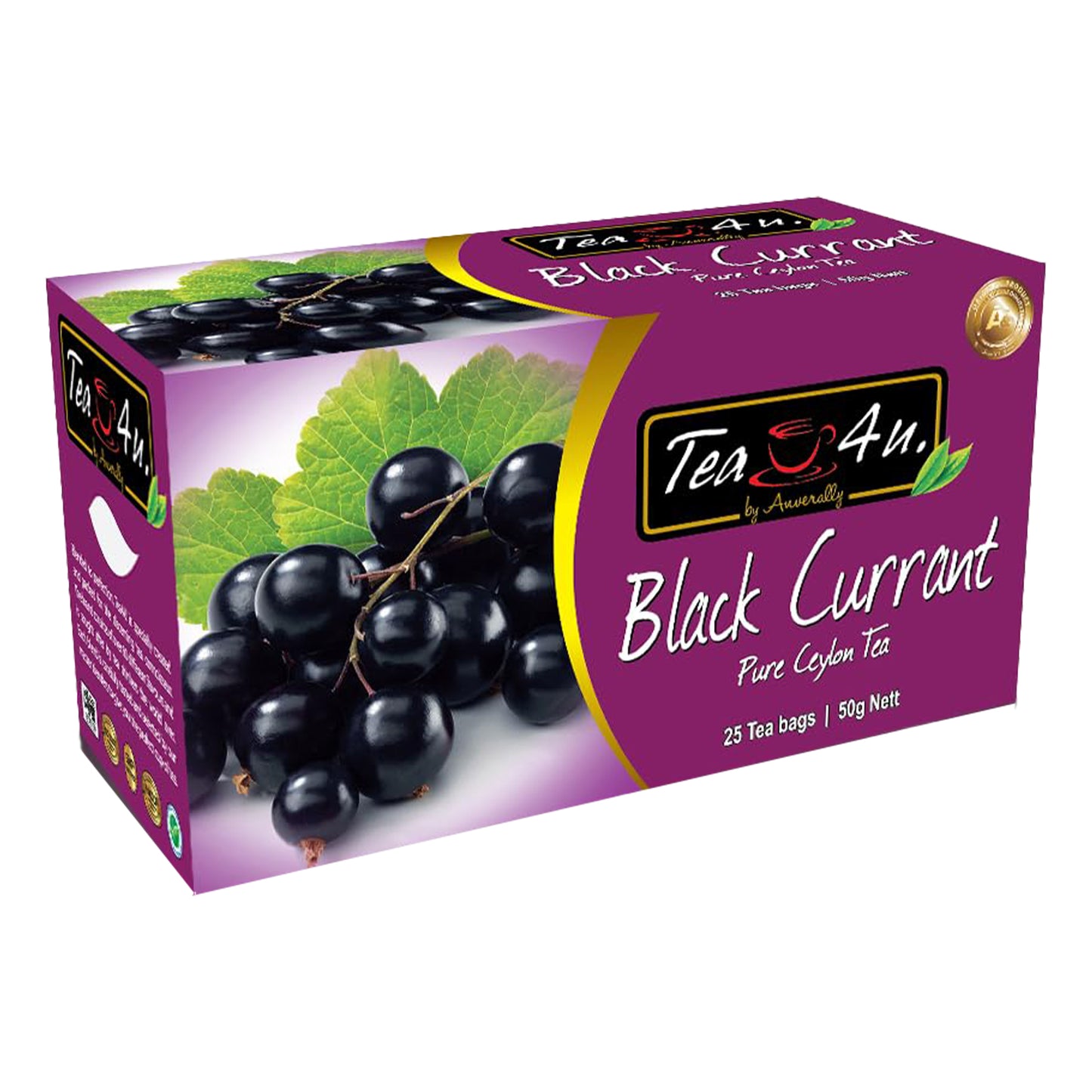 Tea4U Чай с черной смородиной (50 г) 25 пакетиков
