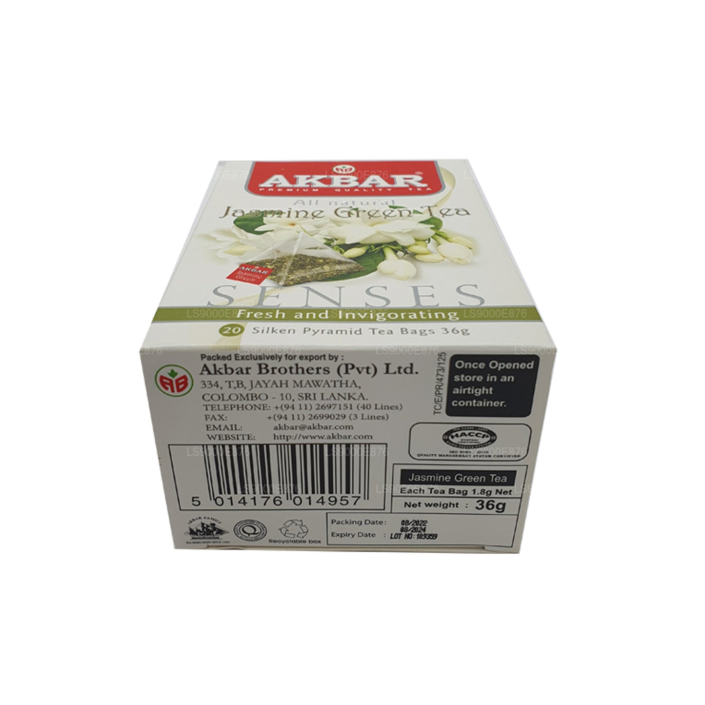 Зеленый чай Akbar с жасмином (36 г) 20 пакетиков
