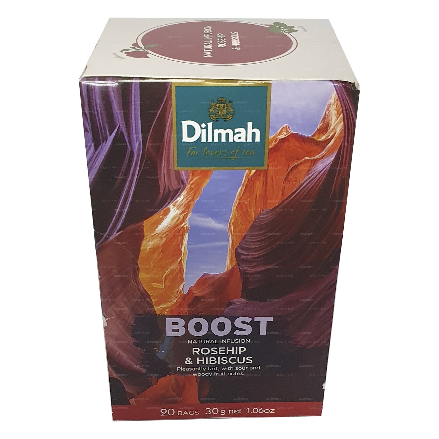 Черный чай Dilmah со вкусом шиповника и гибискуса (30 г)