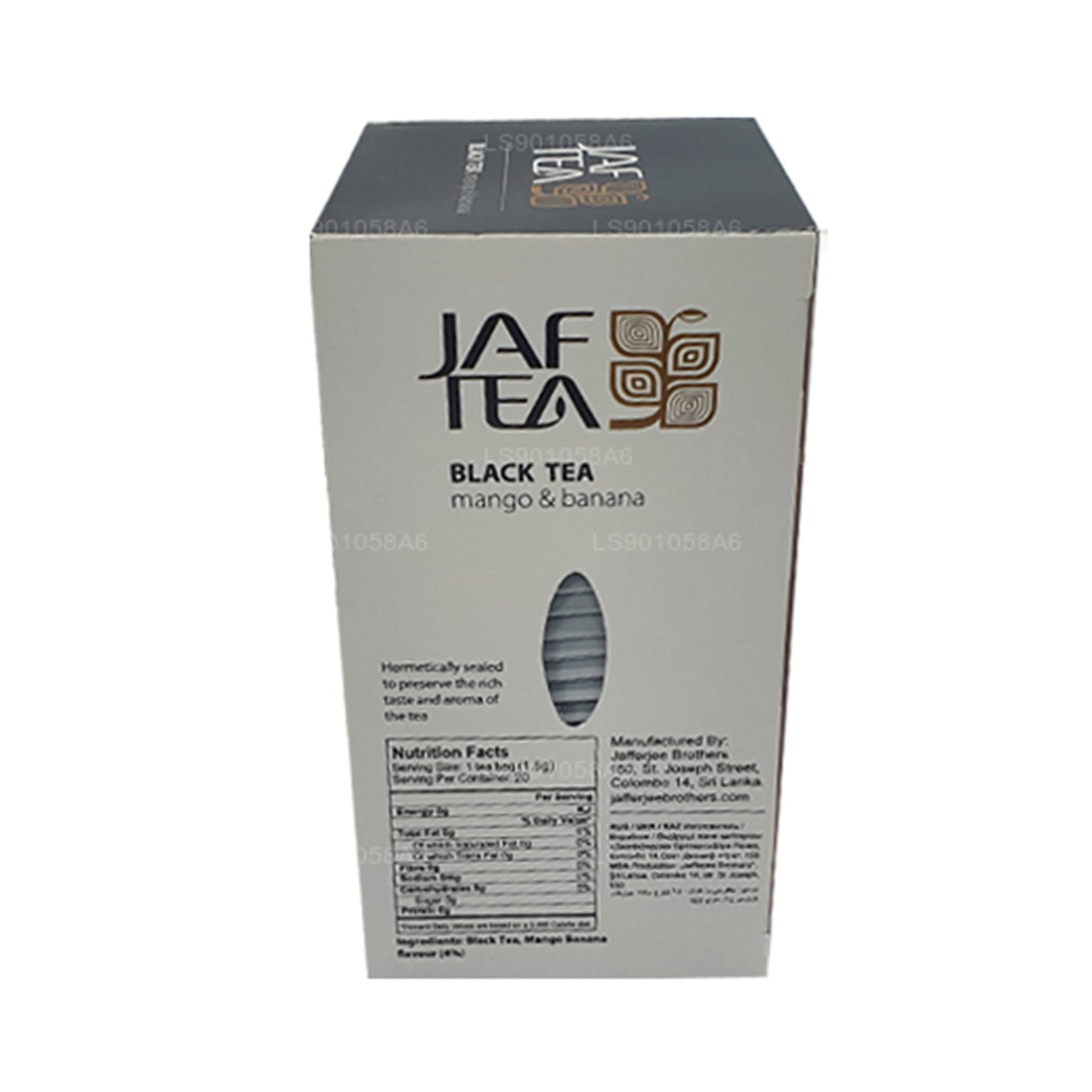 Jaf Tea Коллекция чистых фруктов Черный чай Манго Банан (30 г) 20 чайных пакетиков