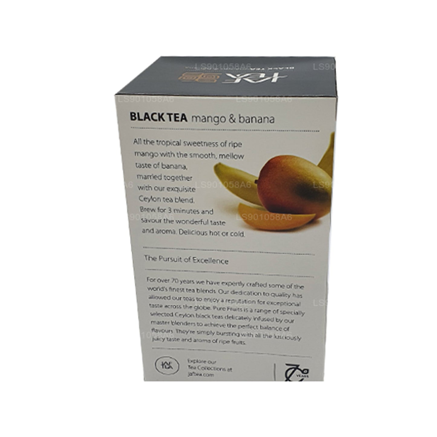 Jaf Tea Коллекция чистых фруктов Черный чай Манго Банан (30 г) 20 чайных пакетиков