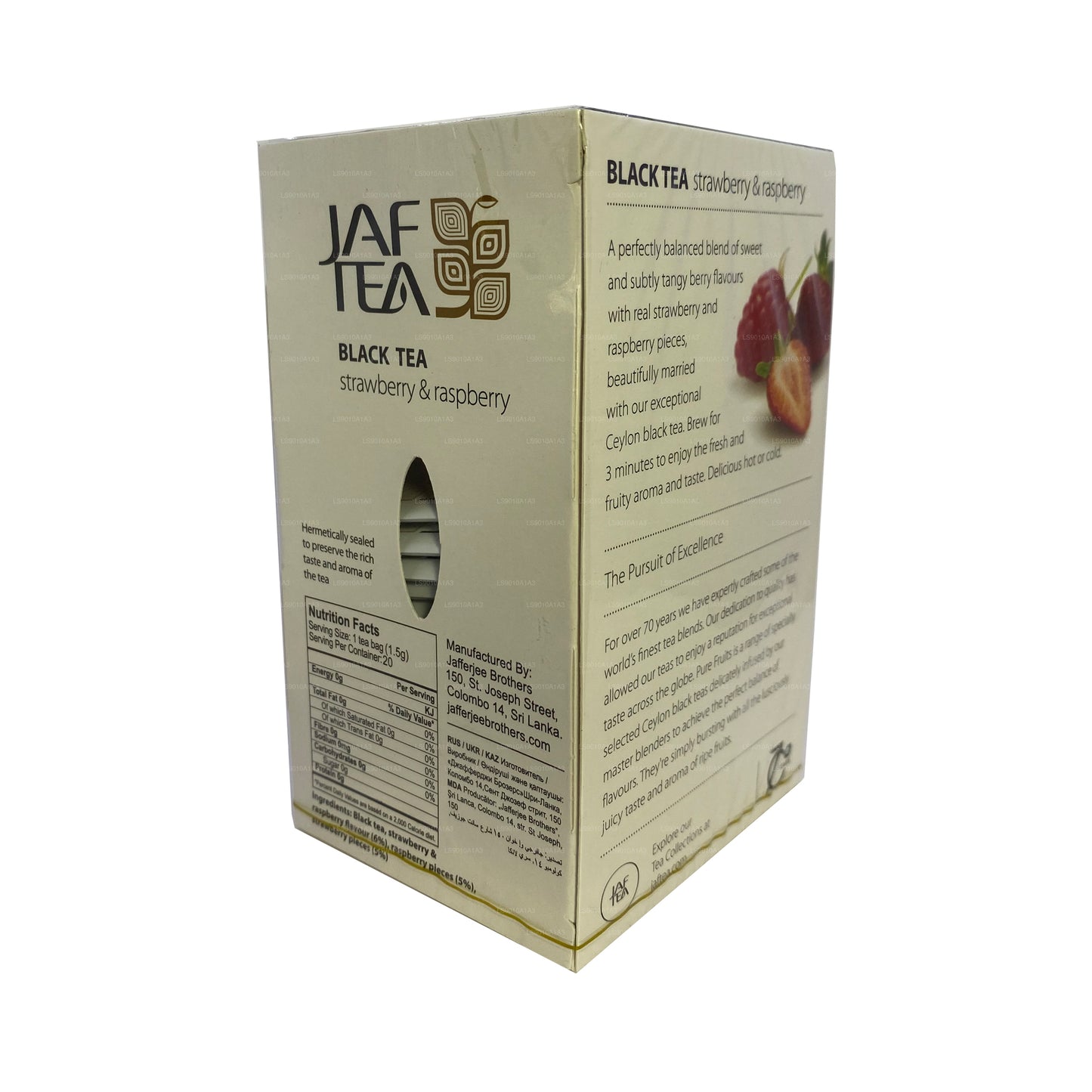 Коллекция Jaf Tea Pure Fruits Черный чай с клубникой и малиной (30 г) 20 пакетиков
