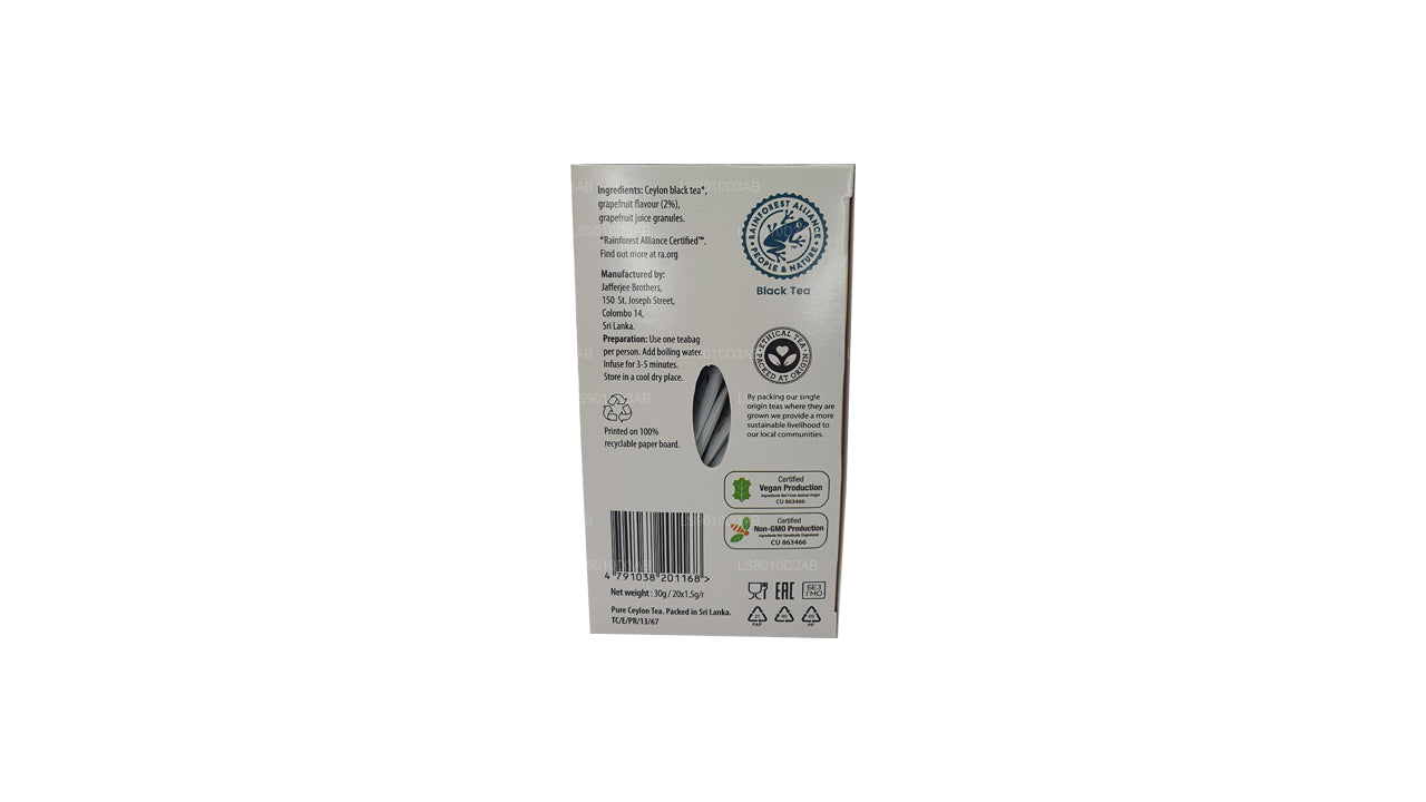 Коллекция Jaf Tea Pure Fruits, черный чай, розовый грейпфрут, фольга, конверт, чайные пакетики (30 г)
