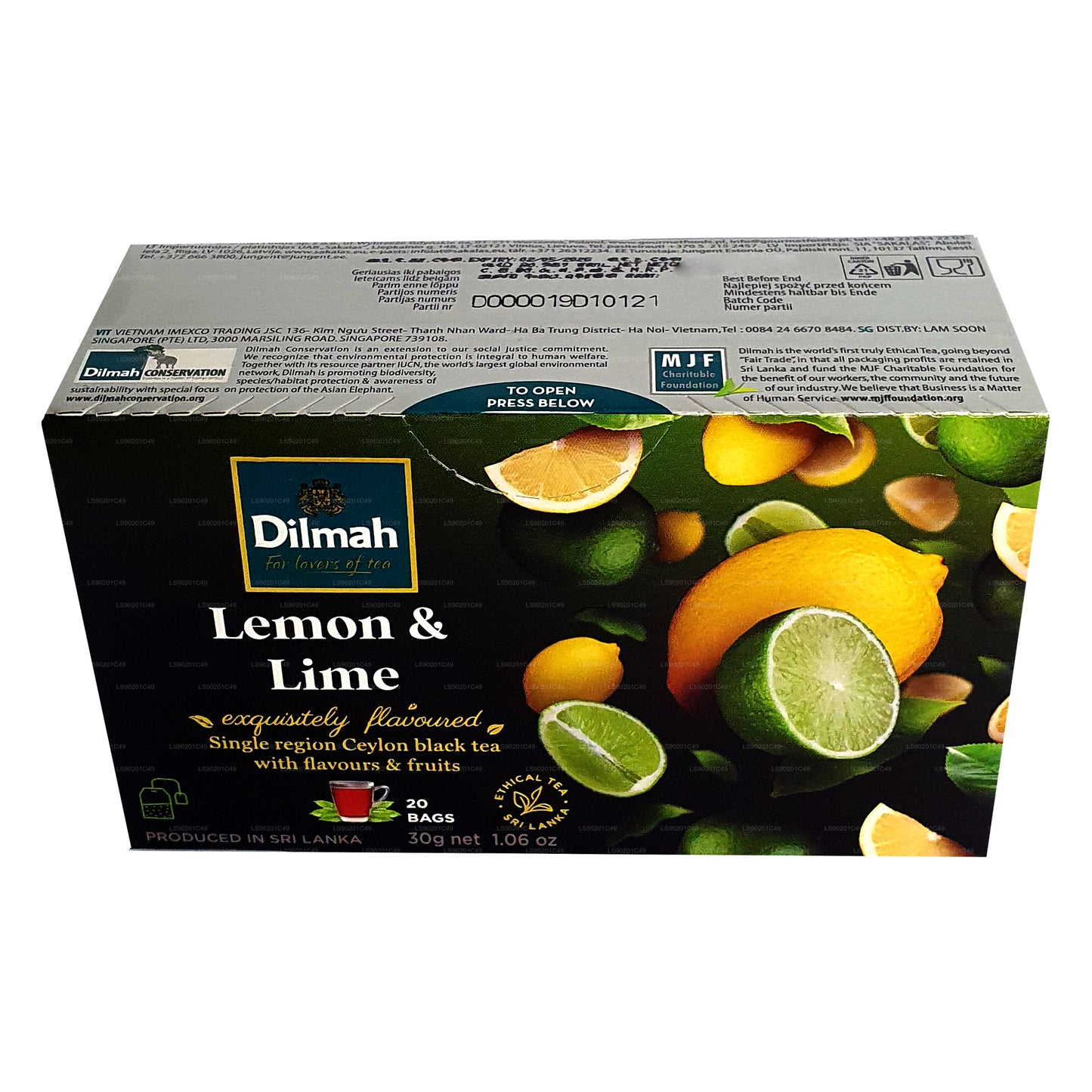 Чай Dilmah со вкусом лимона (30 г) 20 пакетиков