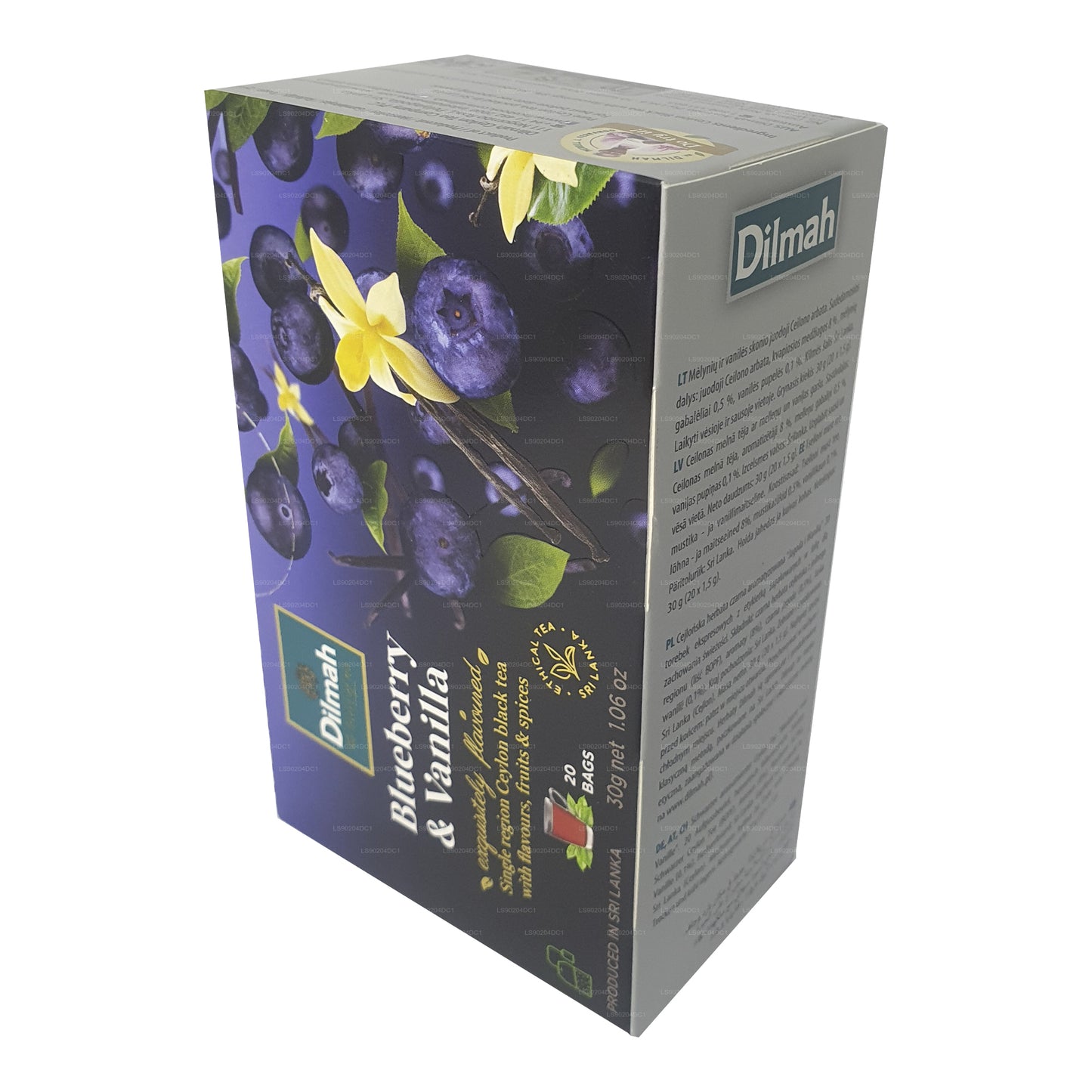 Чай Dilmah со вкусом черники и ванили (40 г) 20 пакетиков