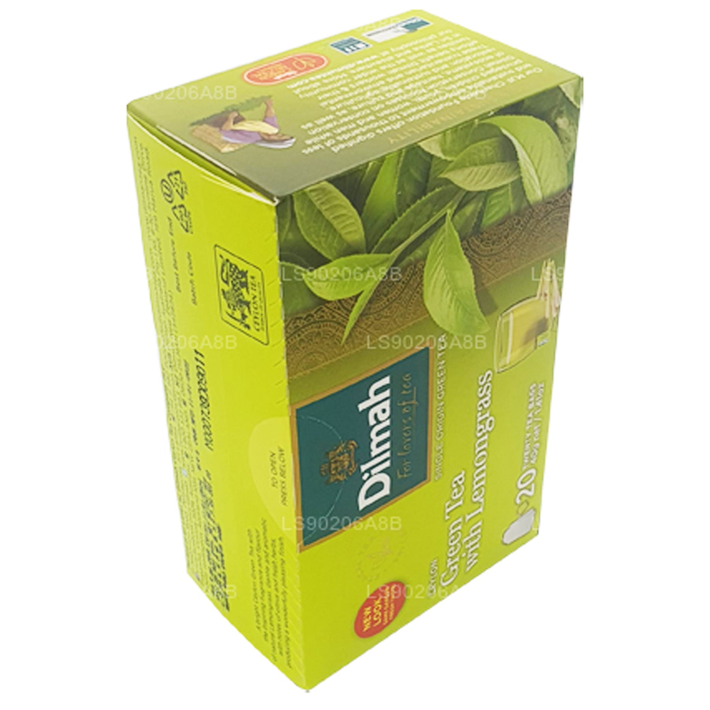 Чистый цейлонский зеленый чай Dilmah с чаем из лемонграсса (40 г) 20 пакетиков