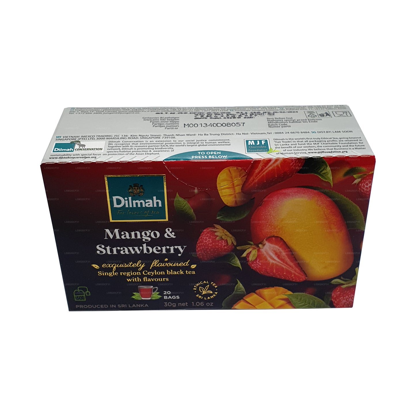 Чай Dilmah со вкусом манго и клубники (30 г) 20 пакетиков