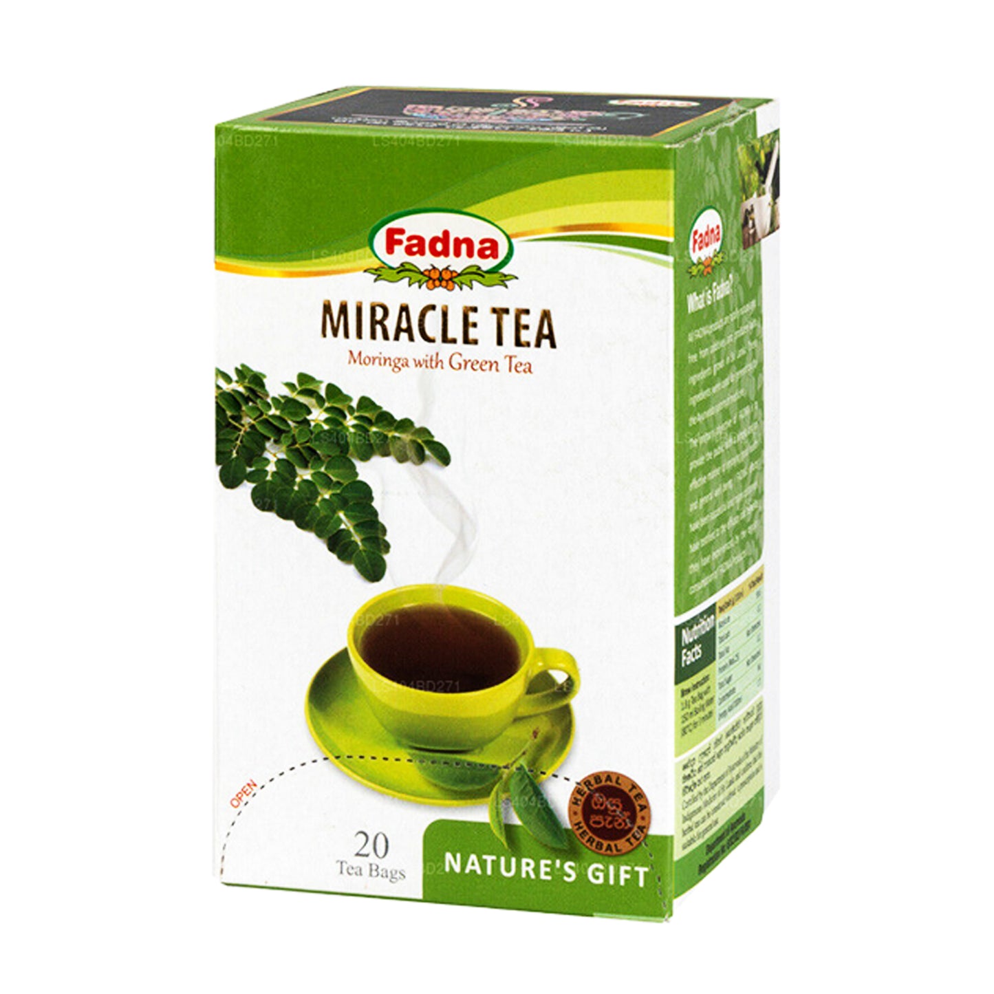 Чай Fadna Miracle «Моринга» с зеленым чаем (40 г) 20 чайных пакетиков