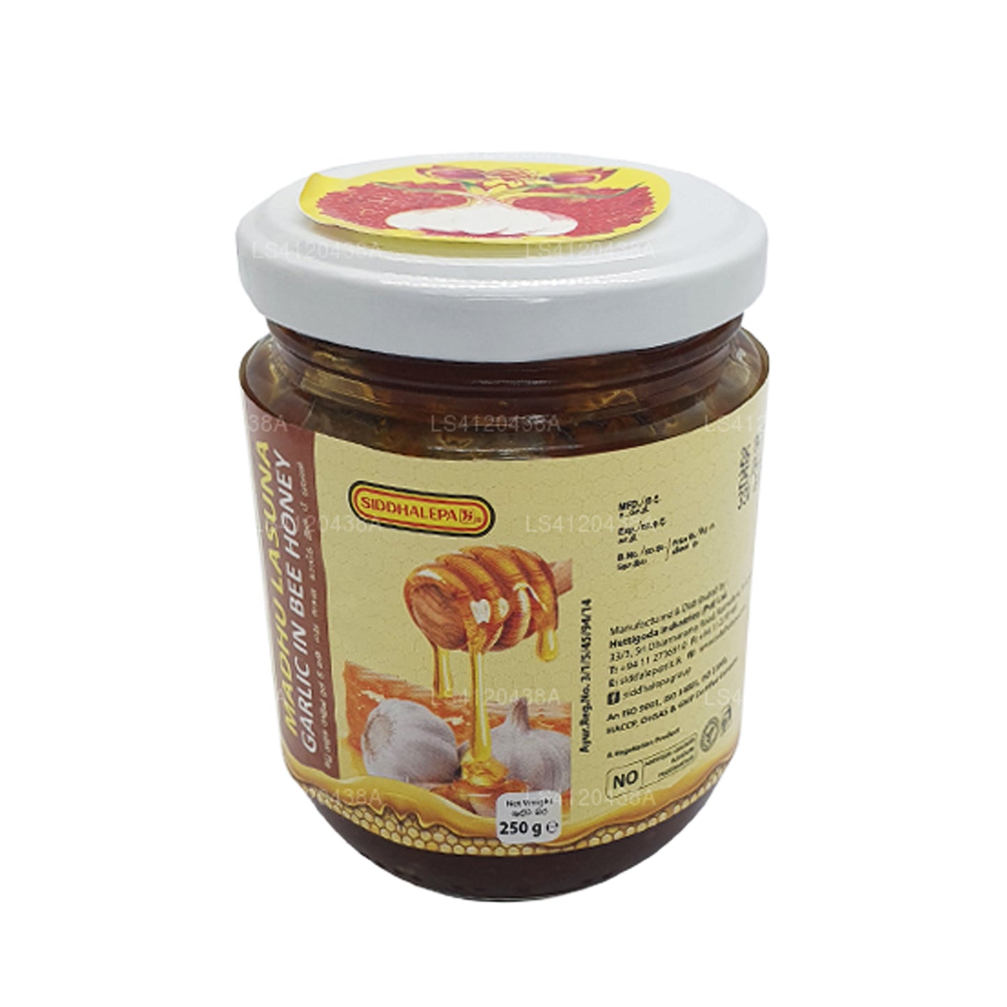 Чеснок Siddhalepa Madhu Lasuna в пчелином мёде (250 г)