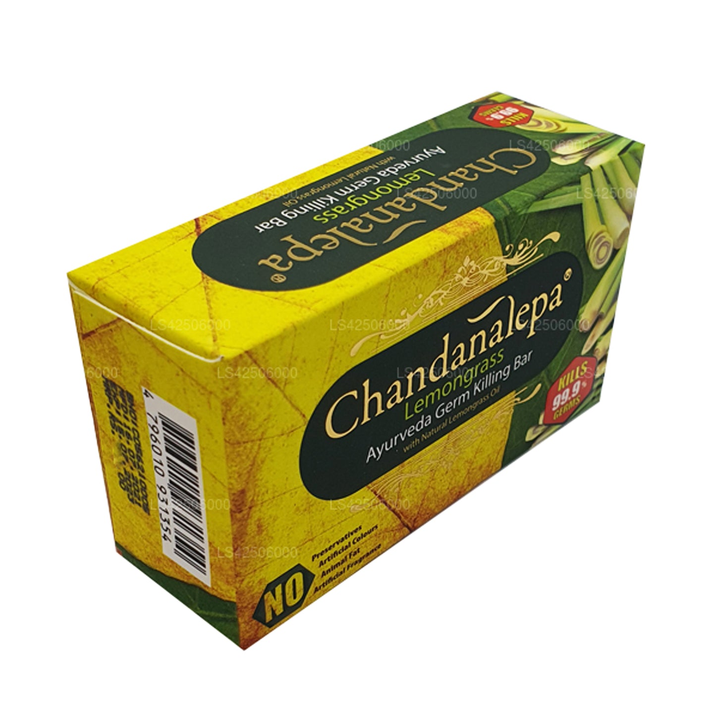 Аюрведическое мыло для уничтожения микробов Chandanalepa с лимонной травой (100 г)