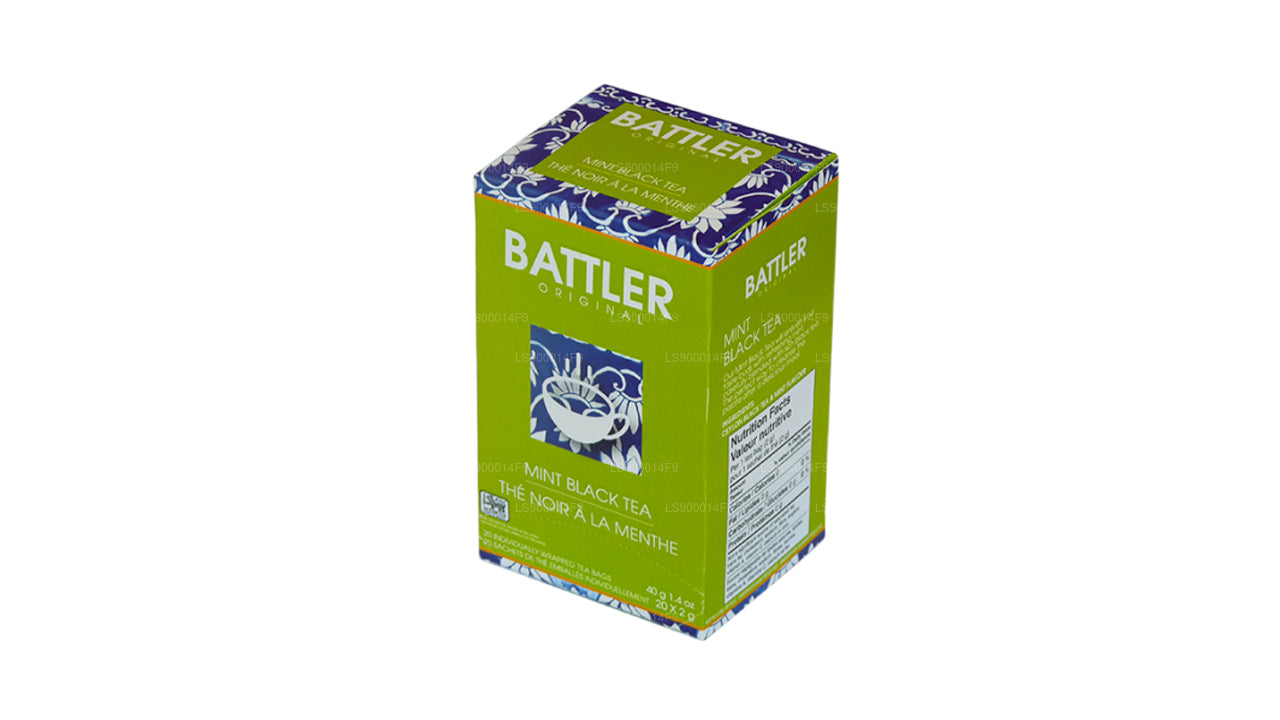 Оригинальный черный чай Battler с мятой (40 г) 20 пакетиков
