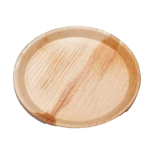 Круглые тарелки для еды ручной работы с листьями ареки