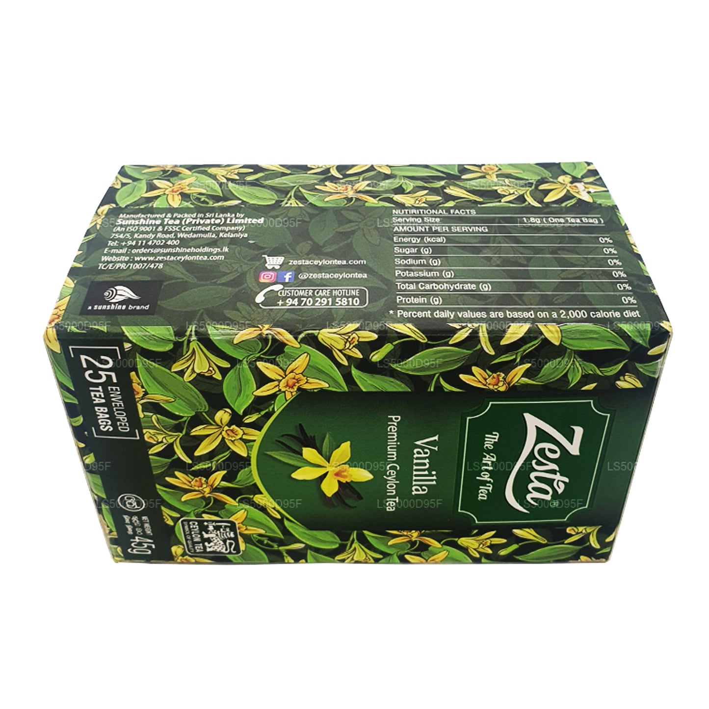 Черный чай Zesta Vanilla (45 г) 25 пакетиков