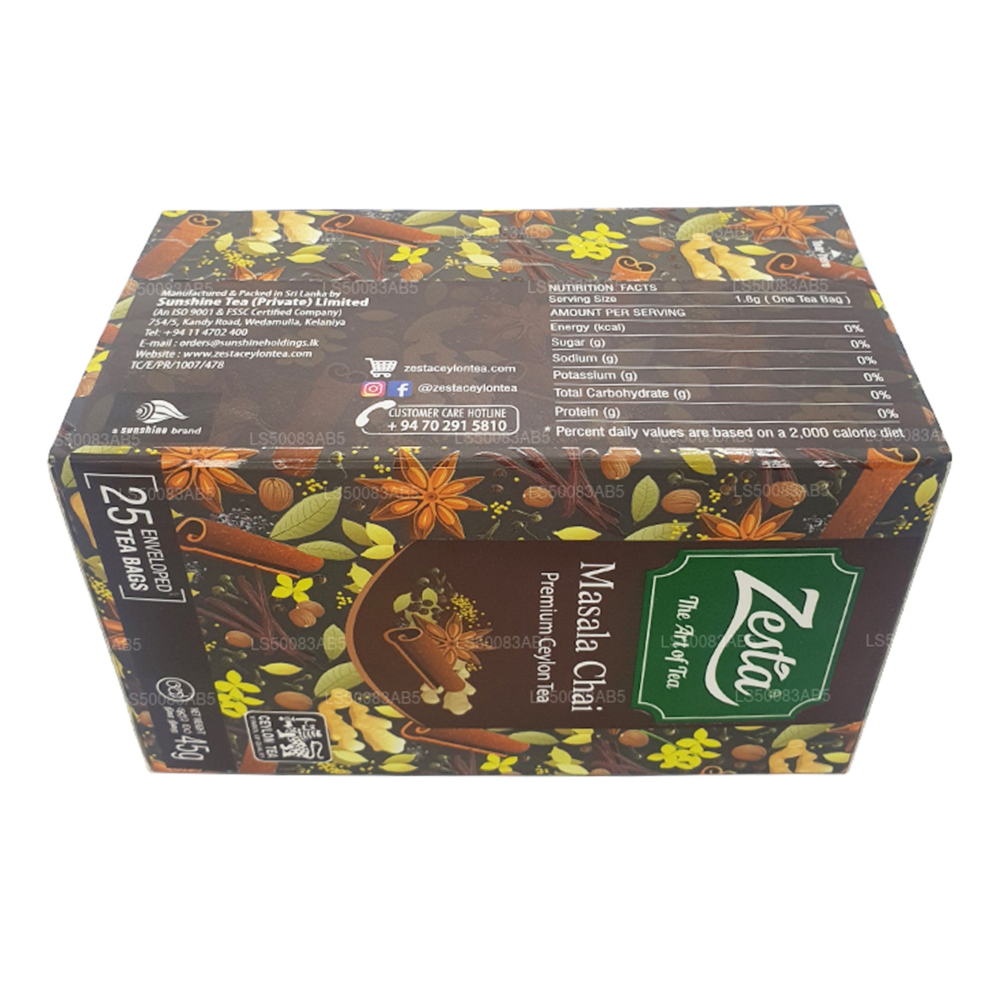 Зеста Масала Чай (45 г) 25 пакетиков чая
