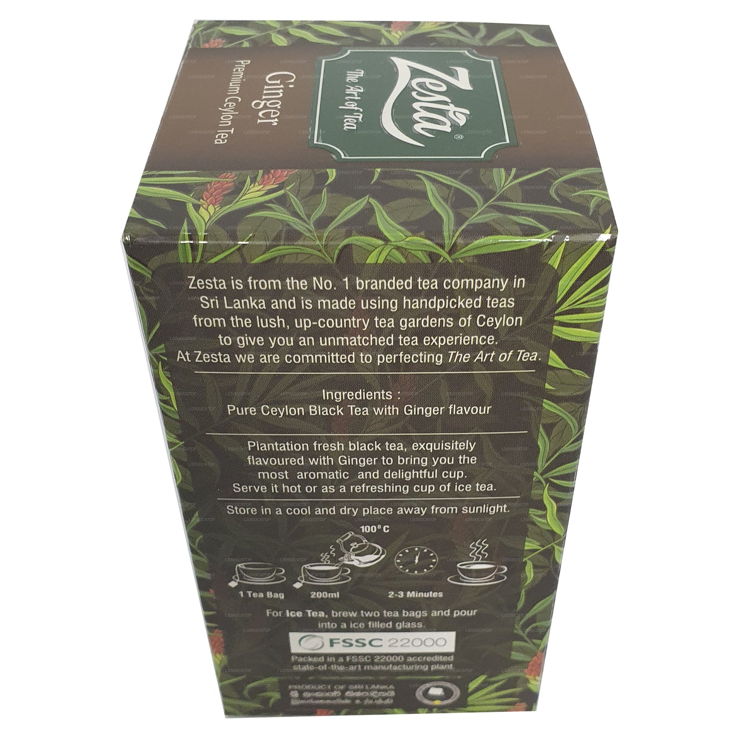 Цейлонский чай Zesta Ginger Premium (36 г) 20 пакетиков