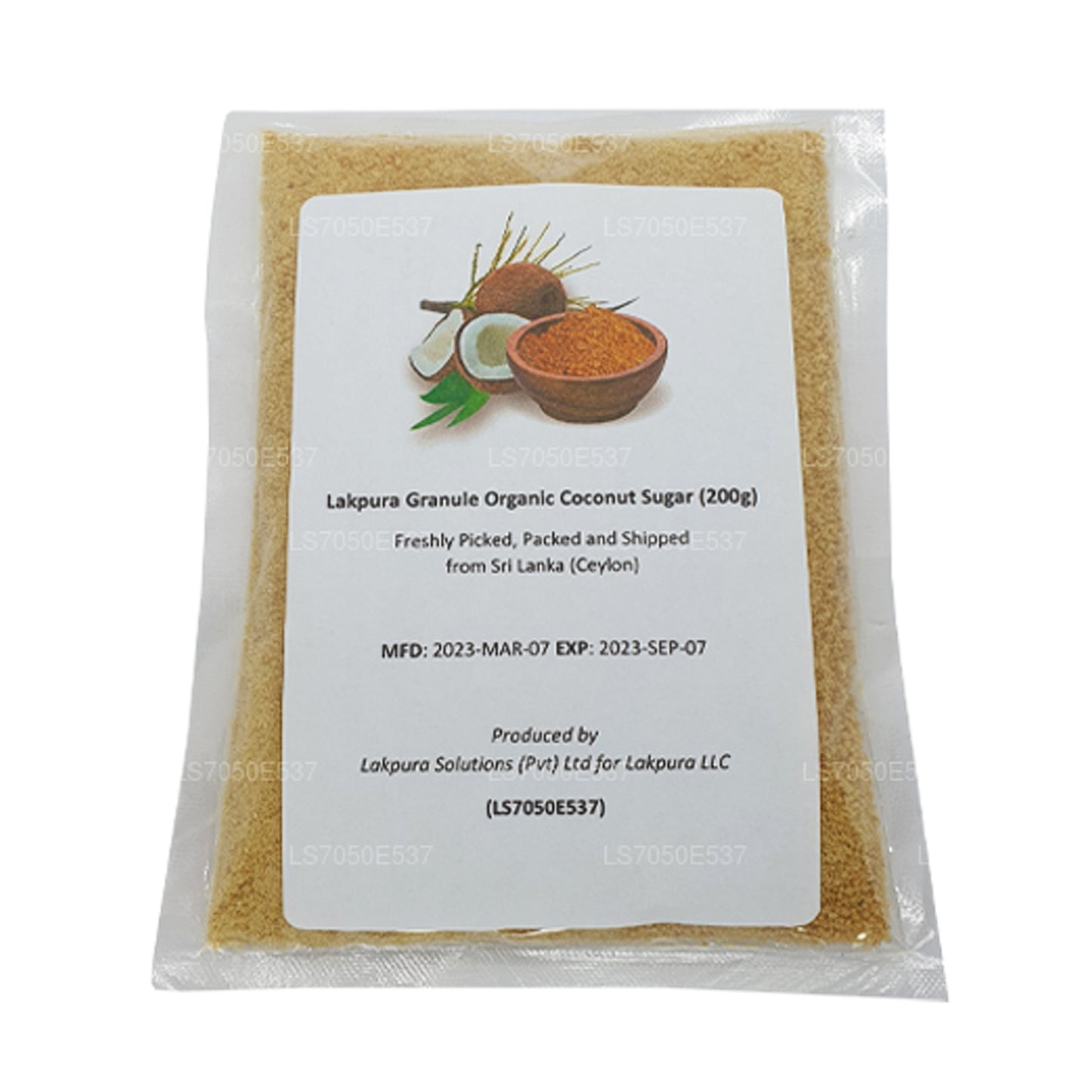 Органический кокосовый сахар Lakpura Granule