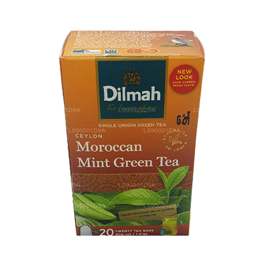 Зеленый чай Dilmah с цейлонской марокканской мятой (40 г) 20 пакетиков