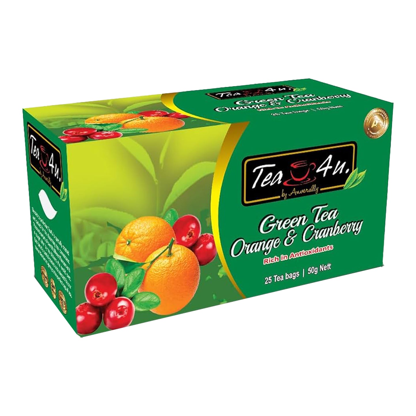 Tea4U Зеленый чай с апельсином и клюквой (50 г) 25 пакетиков