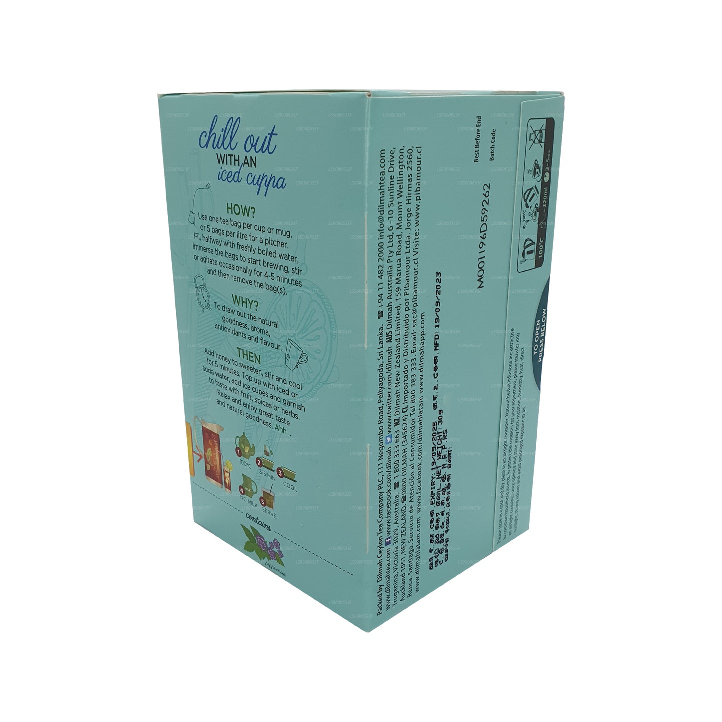 Натуральный настой натуральной мяты Dilmah (30 г) 20 пакетиков чая