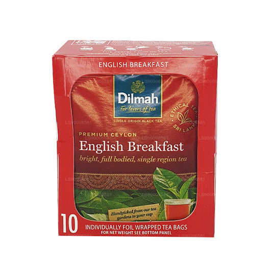 Английский чай для завтрака Dilmah (20 г) 10 чайных пакетиков в индивидуальной упаковке в фольге