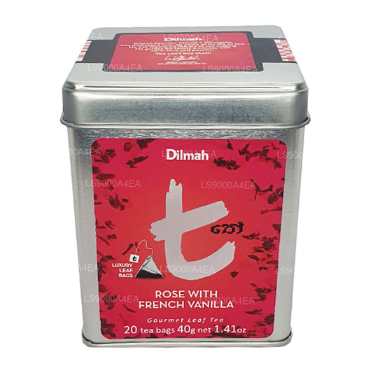 Роза Dilmah серии T с французской ванилью 20 пакетиков листового чая (40 г)