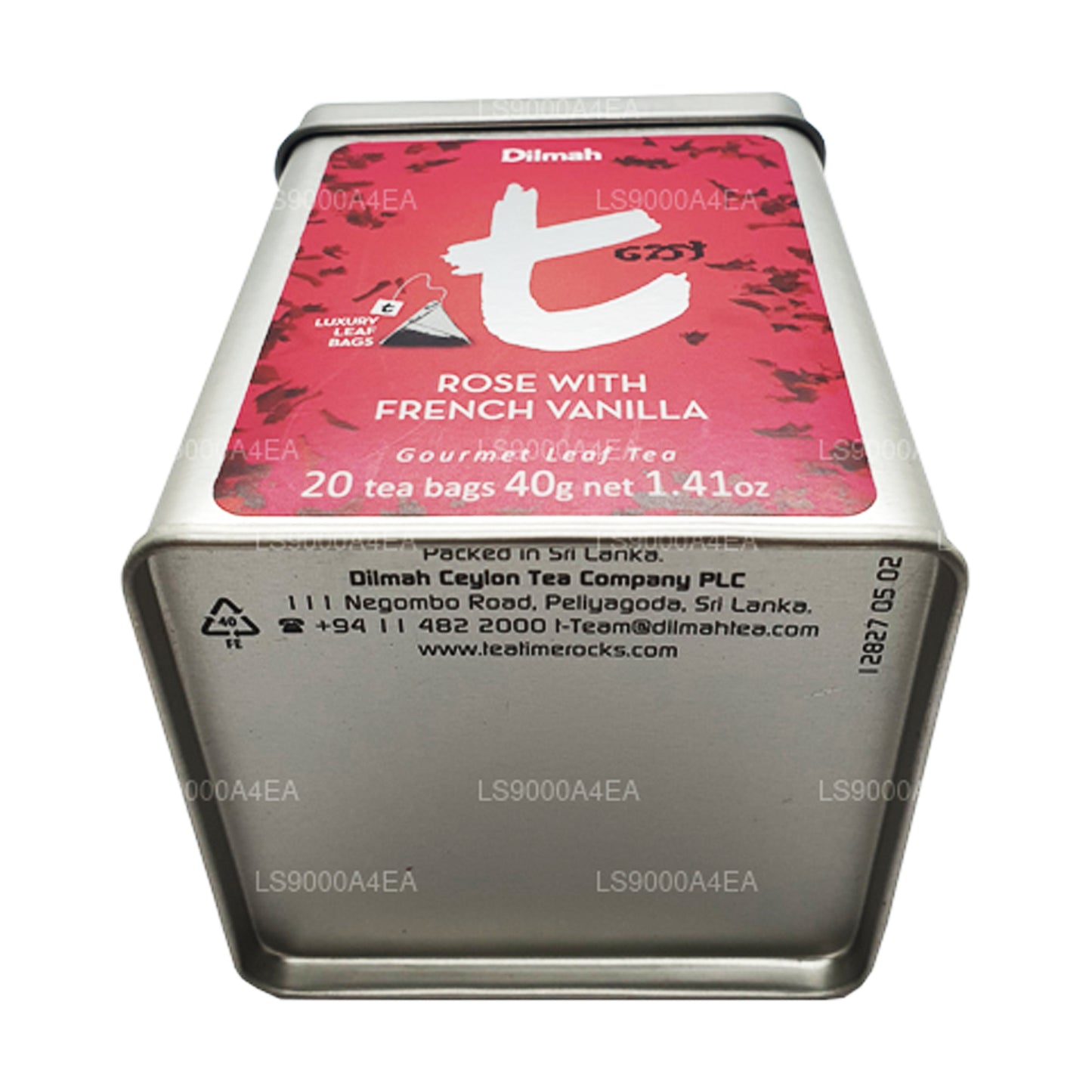 Роза Dilmah серии T с французской ванилью 20 пакетиков листового чая (40 г)